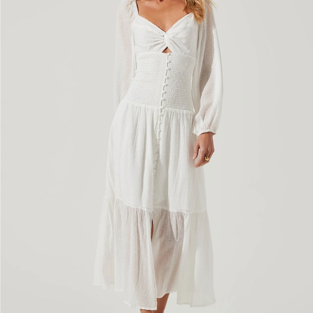 ASTR The Label White Midi Dress